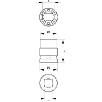 Nástavec 1" rázový šestihranný 33 mm CrMo