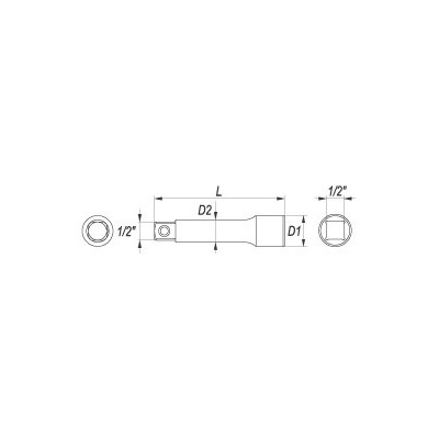 Nástavec 1/2" prodlužovací 254 mm