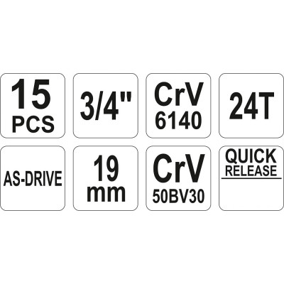 Gola sada 3/4" YATO 30-60mm 15ks