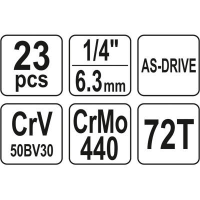 Gola sada 1/4" 23 ks