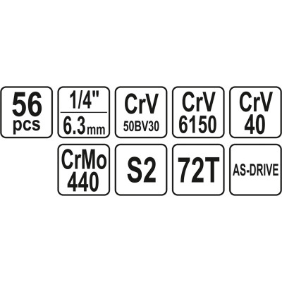 Gola sada 1/4" 56 ks