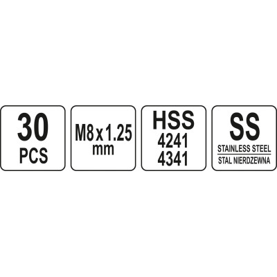 Sada na opravu závitů M8 30 ks