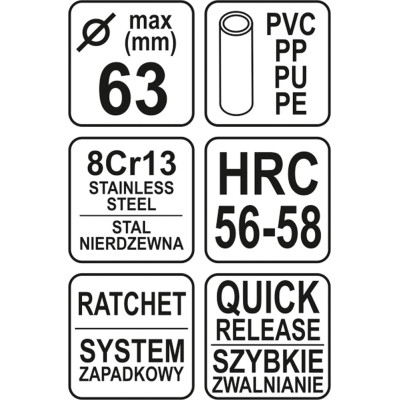 Řezač trubek 63 mm PVC