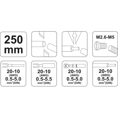 Kleště odizolovací a konektorové 250mm