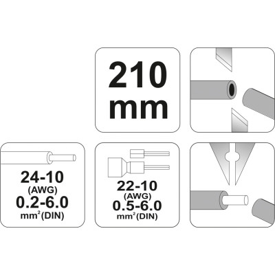 Kleště odizolovací a konektorové univerzální 210 mm