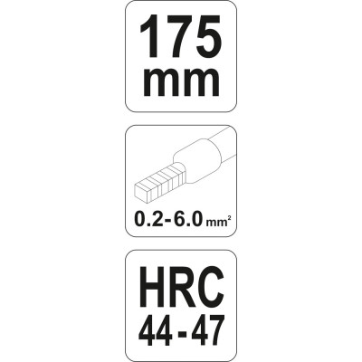 Kleště konektorové 175mm, HRC 44-47, 0,2-6,00mm2