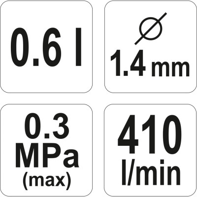 Pistole na lakování s nádrží 0,6l 1.4mm