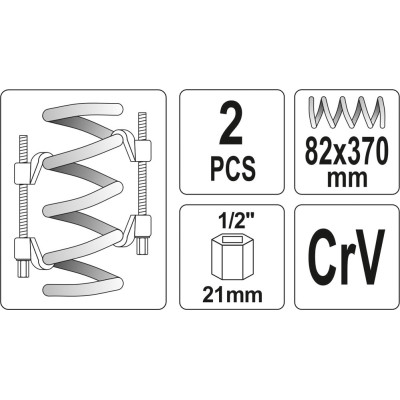 Stahovák pružin tlumičů automobilů 370 x 82 mm 2ks