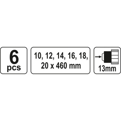 Sada hadovitých vrtáků do dřeva 10.12.14.16.18.20 délka 460mm