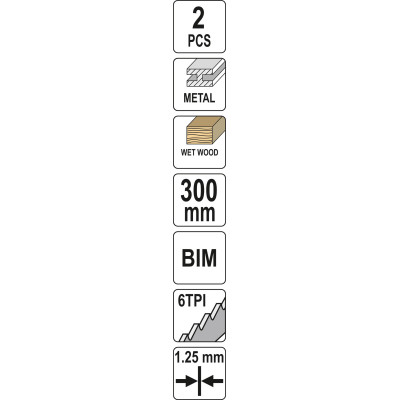 Pilové listy BIM 300MM 6TPI 2ks