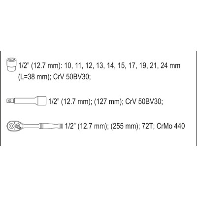 Gola sada 1/2" 12 ks