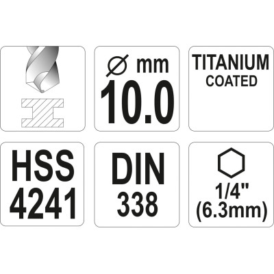 Vrták na kov TITAN 1/4" 10mm