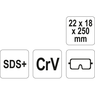 Sekáč SDS+ drážkovací 22 x 18 x 250 mm CrV