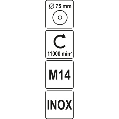 Kartáč drátěný čelní M14 x 75 mm INOX