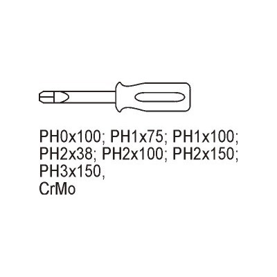 Vložka do zásuvky - šroubováky křížové 7ks
