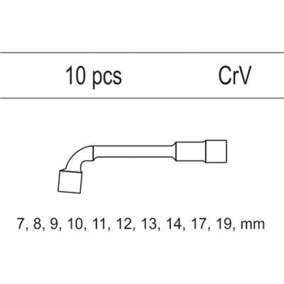 Vložka do zásuvky - klíče nástrčné 7-19mm, 10ks CrV