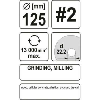 Rotační rašple úhlová jemná 125 mm typ 2