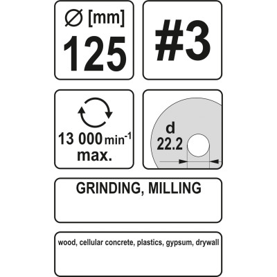 Rotační rašple úhlová jemná 125 mm typ 3