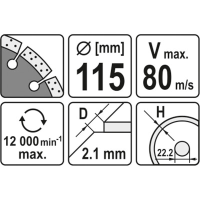 Kotouč řezný diamantový 115 x 22,2 x 2,1 mm