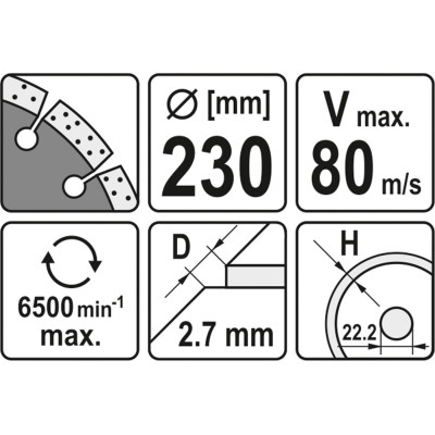 Kotouč řezný diamantový 230 x 22,2 x 2,7 mm