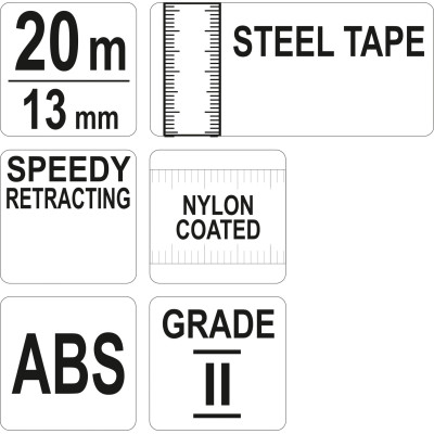 Pásmo měřící ocelové 20m,13mm