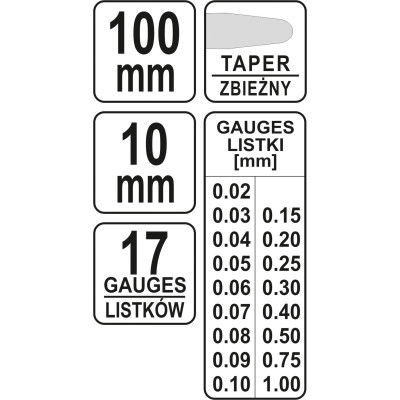 Měrka na spáry 100 x 10 mm 17 ks