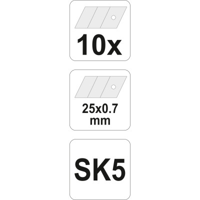 Ostří lomené náhradní 25 x 0,7 mm 10 ks