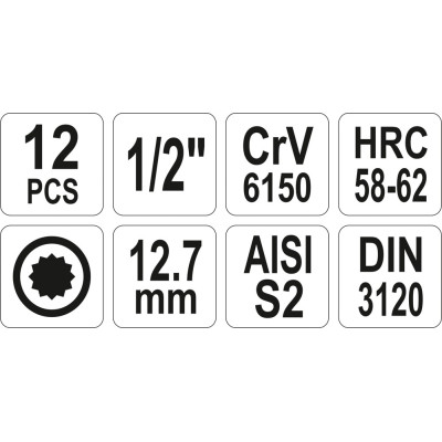 Bity sada 12 ks HEX, SPLINE