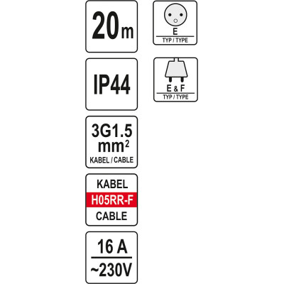 Prodlužovák bubnový 4zásuvky IP44 16A  20 m