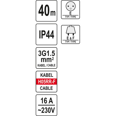 Prodlužovák bubnový 4zásuvky IP44 16A  40 m