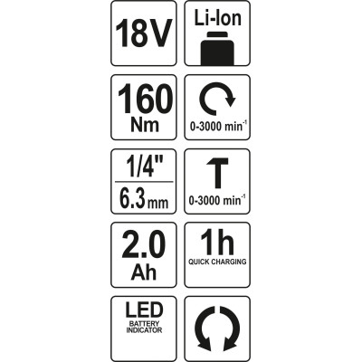 Šroubovák AKU rázový 18V 160Nm 2.0Ah