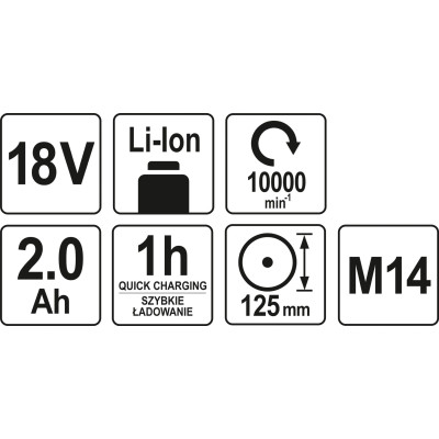 Bruska úhlová AKU 125 mm 18V 10000 ot.