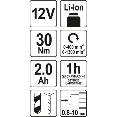 Vrtačka/šroubovák AKU 12V LI-ION, 400-1300 ot/min