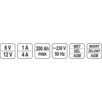 Nabíječka 1A/6V 4A/12V gel/procesor