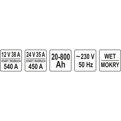 Nabíječka s funkcí startovací stanice 12V-540A / 24V-450A