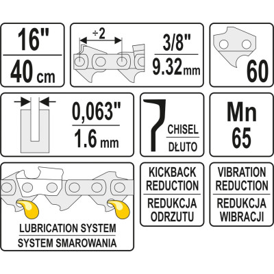 Řetěz na motorovou pilu 16" 3/8"