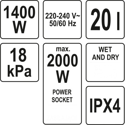 Vysavač průmyslový 1400W