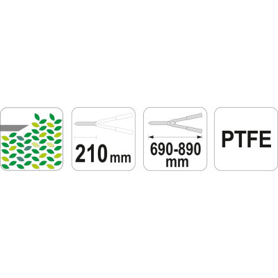 Nůžky na živý plot teleskopické 690-890mm (nože 210mm)