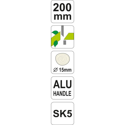 Nůžky zahradnické 200mm (průměr do 15mm) šikmý stříh AL rukojeti