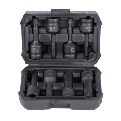 Sada vnějších nástrčných klíčů TORX 1/2", 8 ks - HT206201