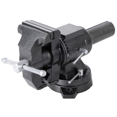 Dílenský svěrák s otočným tělem a základnou, 125 mm - HT300155