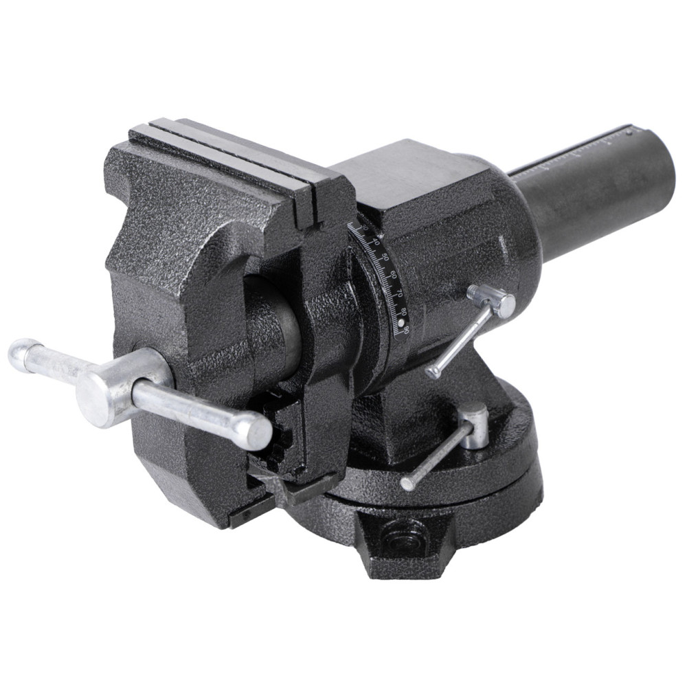 Dílenský svěrák s otočným tělem a základnou, 125 mm - HT300155