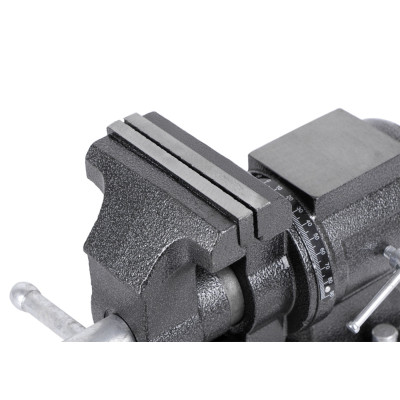 Dílenský svěrák s otočným tělem a základnou, 125 mm - HT300155