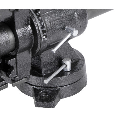 Dílenský svěrák s otočným tělem a základnou, 125 mm - HT300155