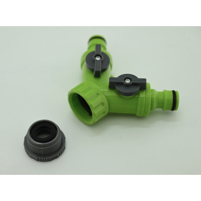 Rozdělovač hadicový Y 1/2" - 3/4" pro 2 rychlospojky s uzávěrem