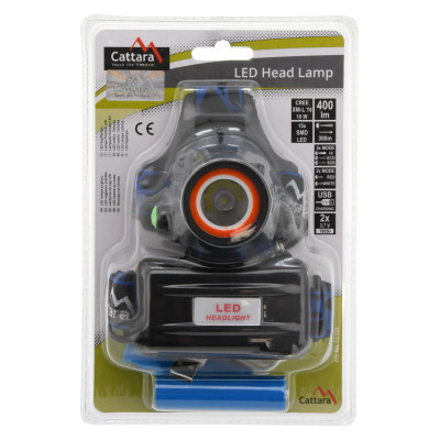 Čelovka LED 400lm (1x XM-L+15x SMD)