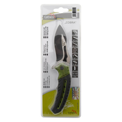 Nůž zavírací COBRA 20cm s pojistkou zelená-černá