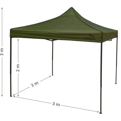 Párty stan nožnicový 3x3m zelený WATERPROOF