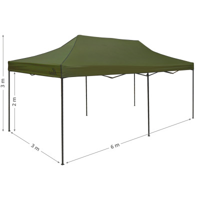 Párty stan nožnicový 3x6m zelený WATERPROOF