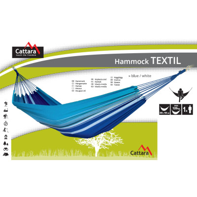 Hojdacia sieť TEXTIL 200x100cm modro-biela